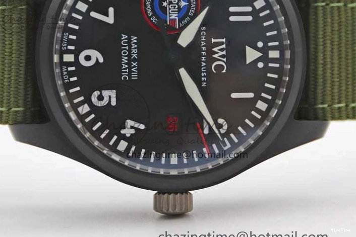 MIROTIME 0219 Packable Mark XVIII ‘TOPGUN SFTI’ Ceramic M+F Best Edition Black Dial on Green Nylon Strap 7048